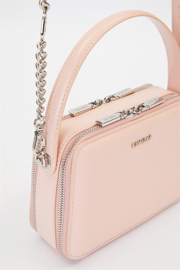 Pembe Kare Bombe Görünümlü Omuz Çantası