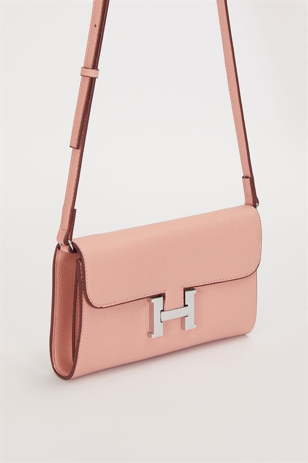 Pembe Kenar Dikiş Detaylı Omuz Çantası