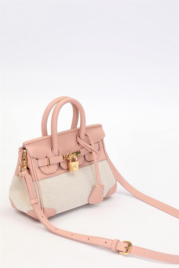 Pembe Kilit Detay El Çantası