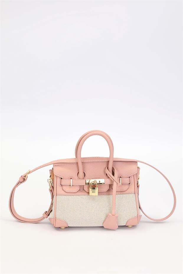 Pembe Kilit Detay El Çantası