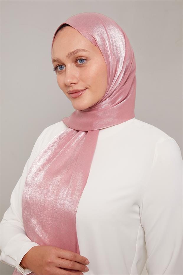 Pembe Kristal Abiye Şal