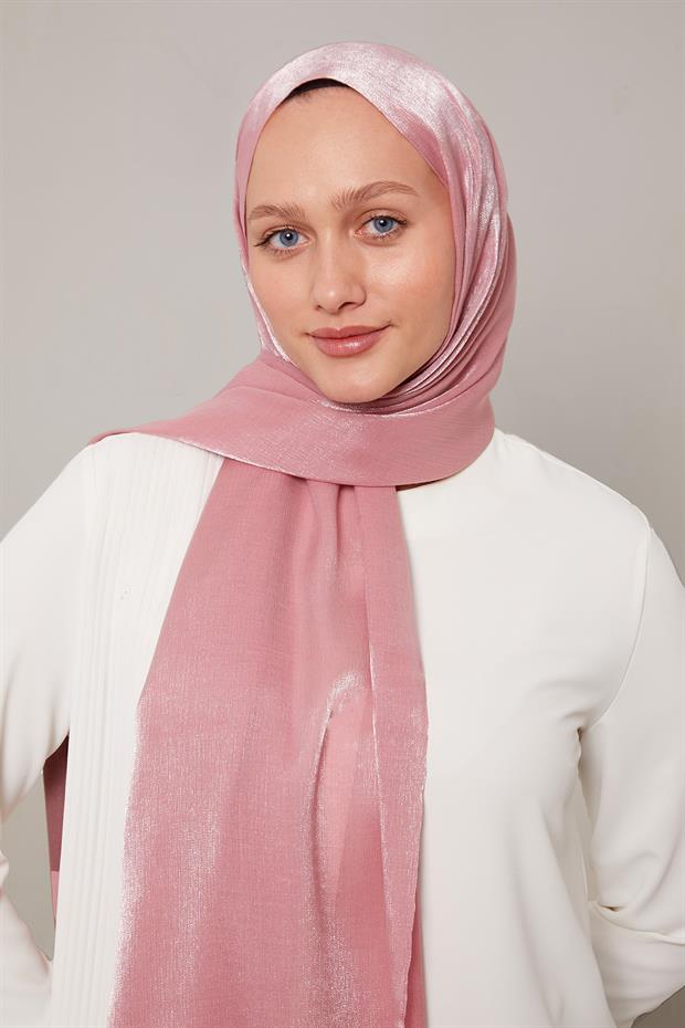 Pembe Kristal Abiye Şal