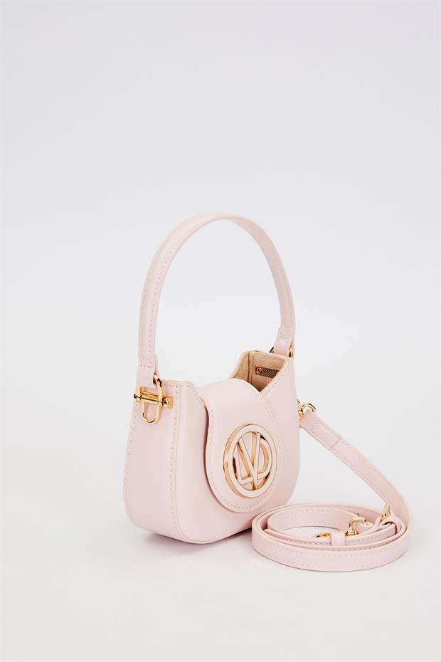 Pembe Logo Detay Zincirli El Çantası