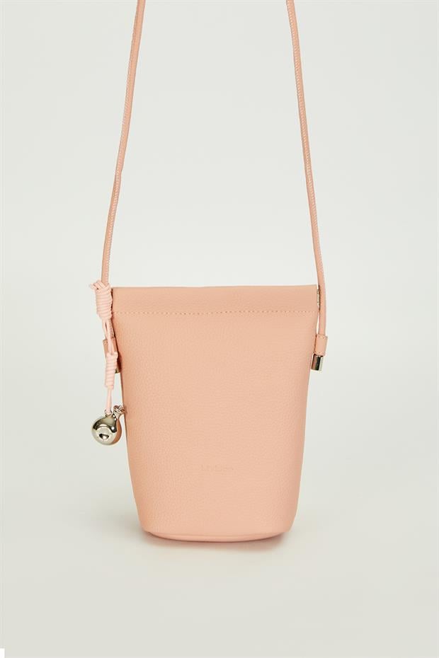 Pembe Metal top Aksesuarlı Omuz Çantası