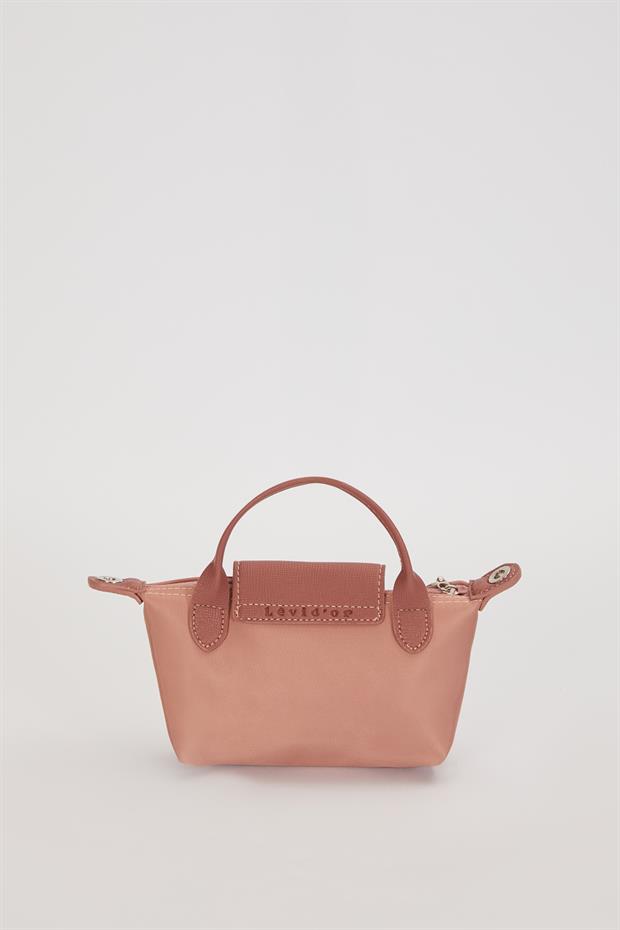 Pembe Mini Boy Deri Kapak Detaylı El Çantası