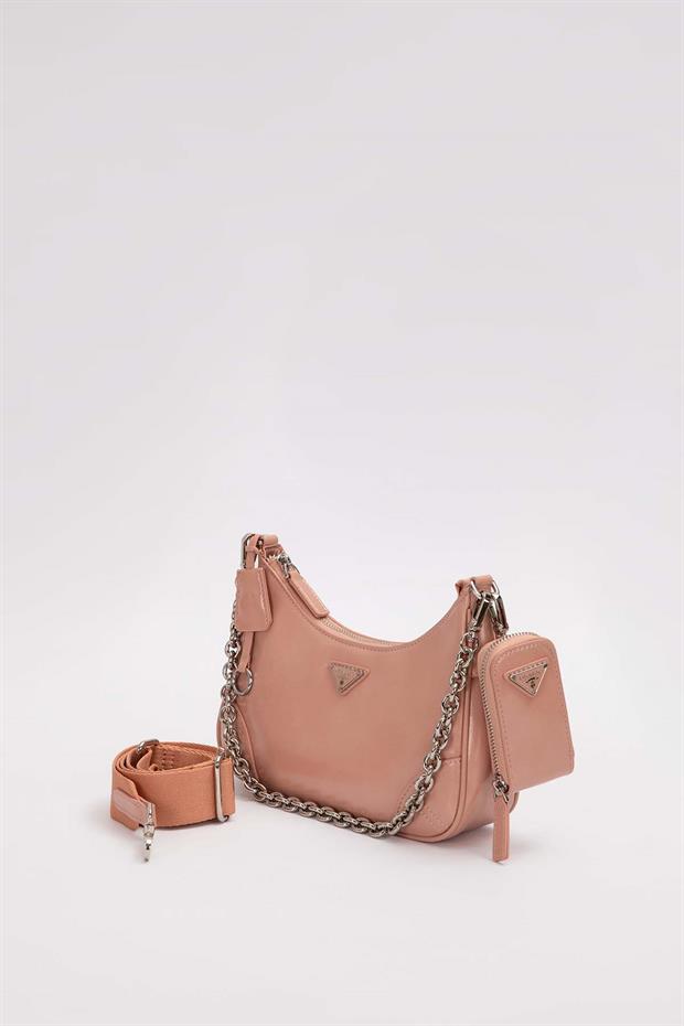 Pembe Mini Cüzdan Detaylı Omuz Çantası