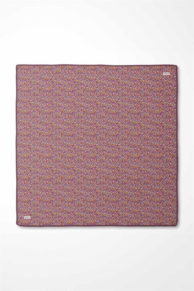 Pembe Mini Yazı Detay Twill İpek Eşarp