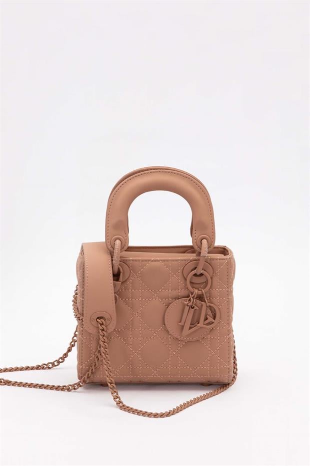 Pembe Mini Zincir Aksesuarlı El Çantası