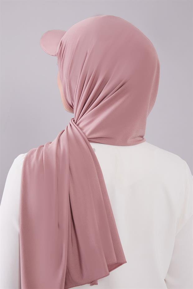 Pembe Pratik Şapkalı Şal