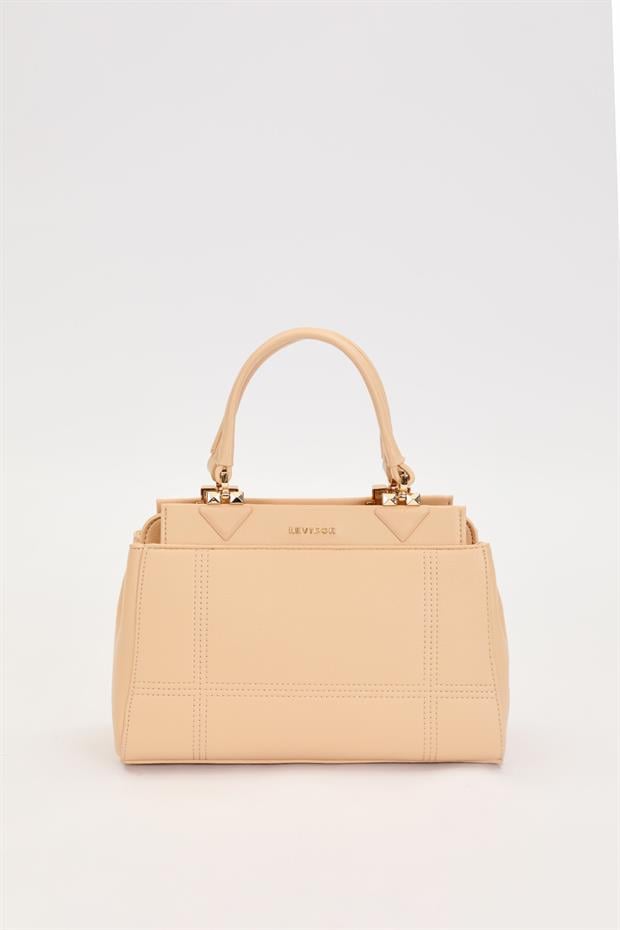 Pembe Şerit Dikiş Model El Çantası