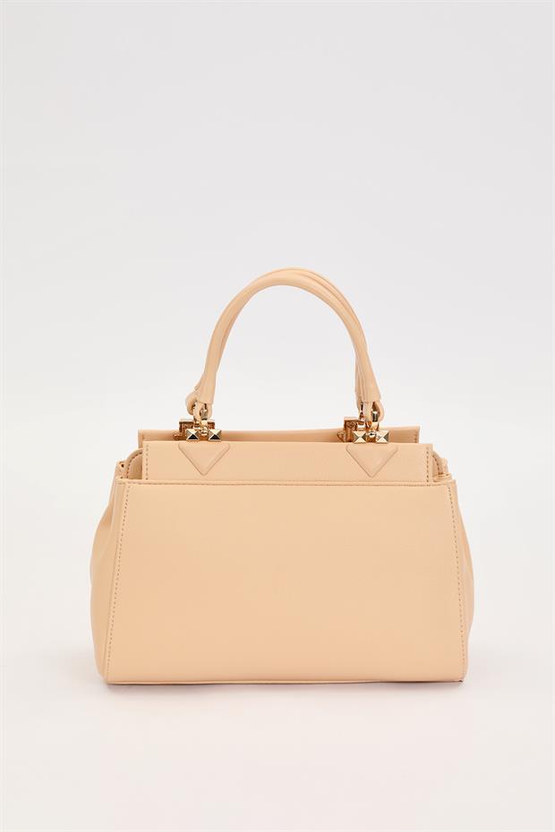 Pembe Şerit Dikiş Model El Çantası