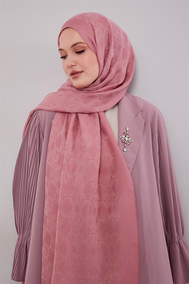 Pembe Tuğra Desen Grazia Şal