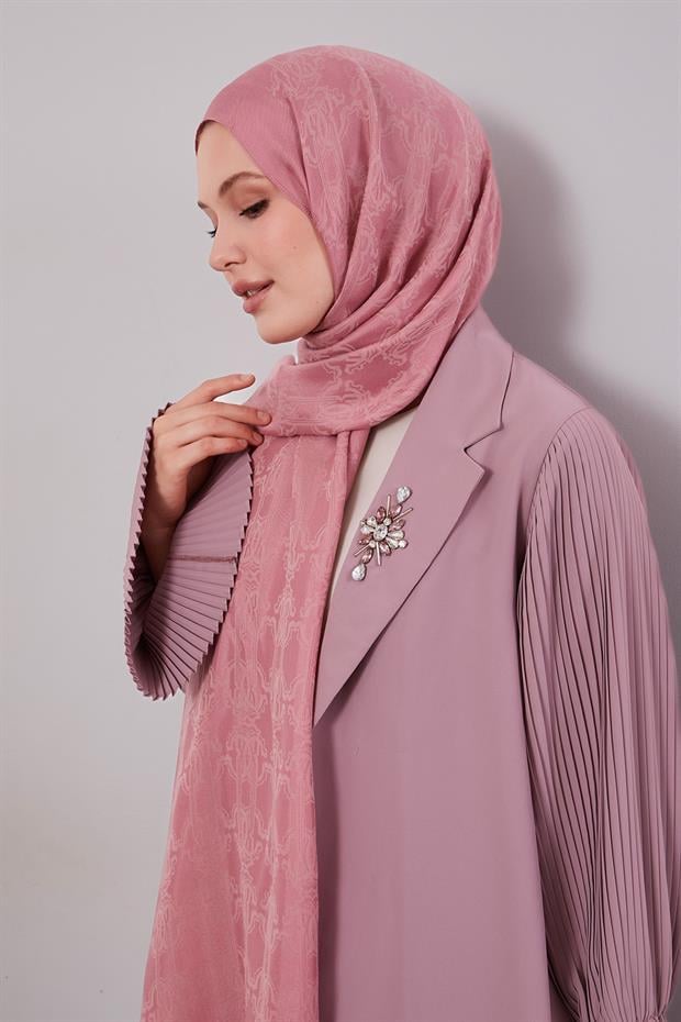 Pembe Tuğra Desen Grazia Şal