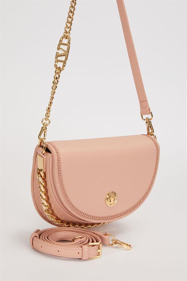 Pembe Yarım Ay Model Zincir Detay Omuz Çantası