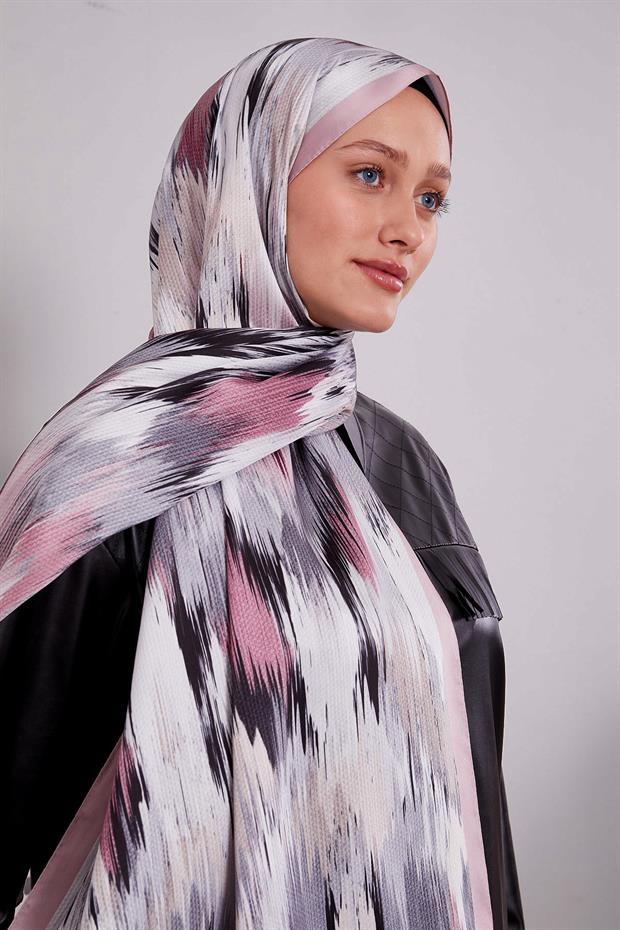 Pudra Alacalı Desen Twill Şal