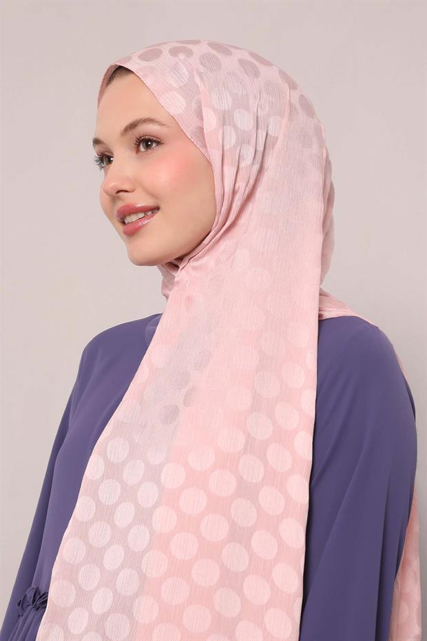 Pudra Benek Desenli Jakar Capri Şal