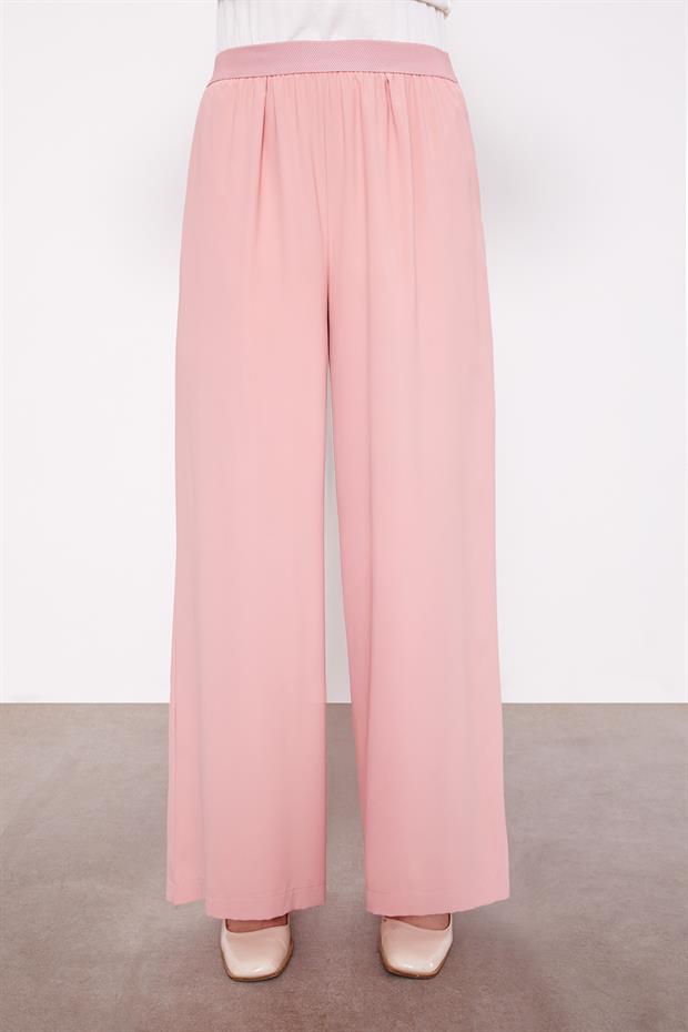 Pudra Bol Paça Beli Lastik Pantolon