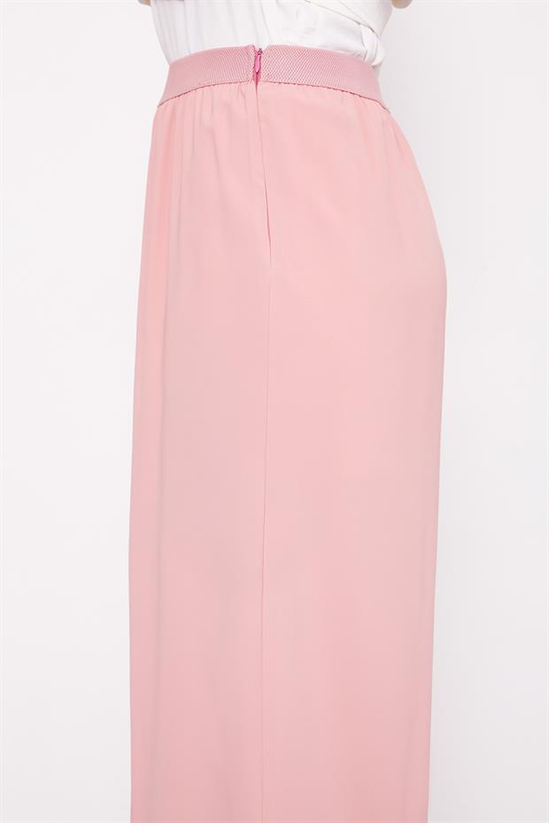 Pudra Bol Paça Beli Lastik Pantolon