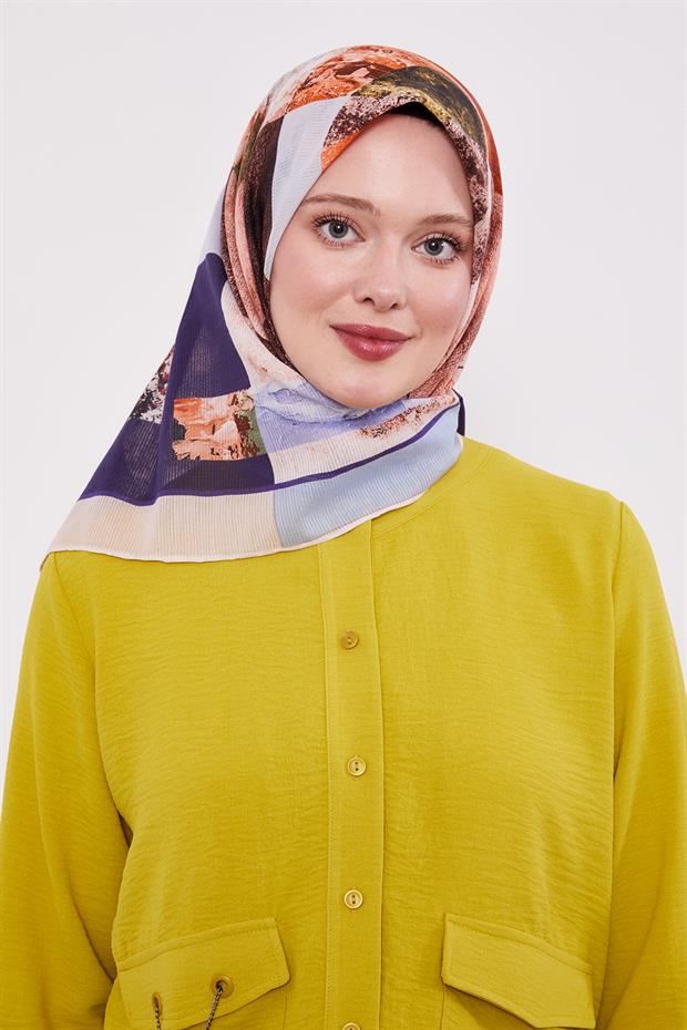 Pudra Çizgili Batik Pamuk Eşap