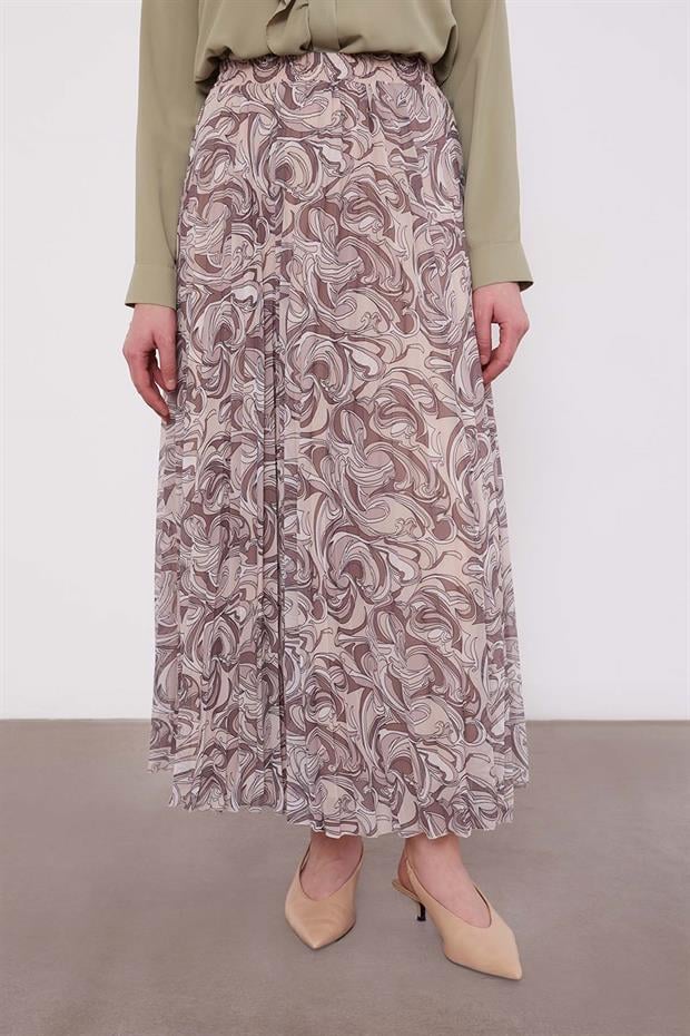 Pudra Etnik Desen Piliseli Etek