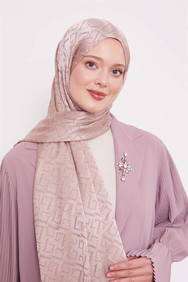Pudra L Desen İtalyan Jakar Şal
