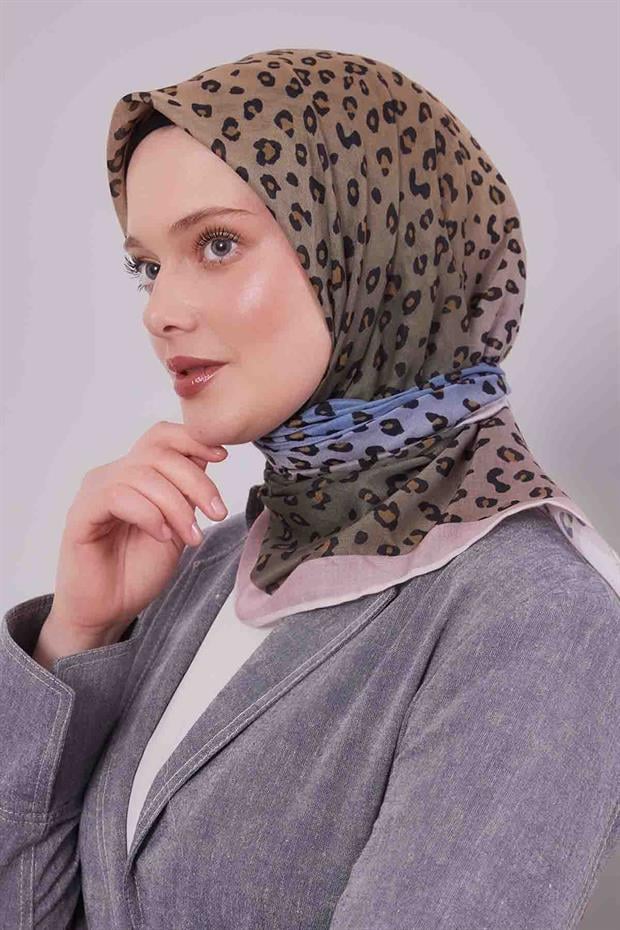 Pudra Leopar Desen Soft Eşarp