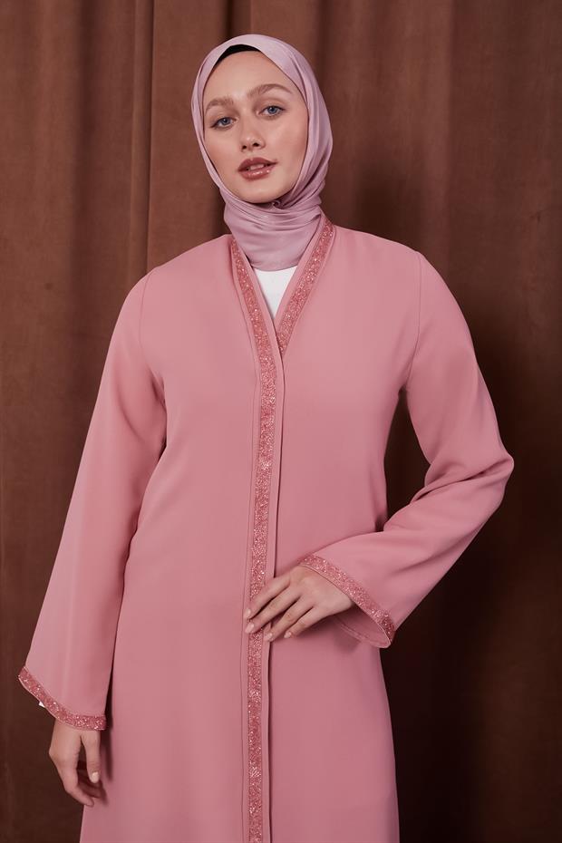 Pudra Önü Taşlı Ferace