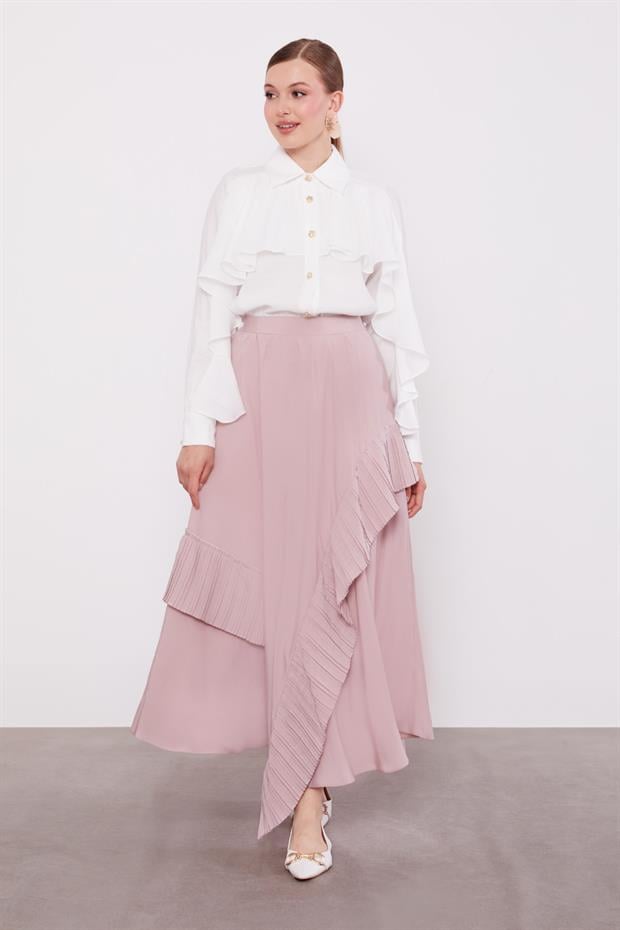 Pudra Pilise Detaylı Etek