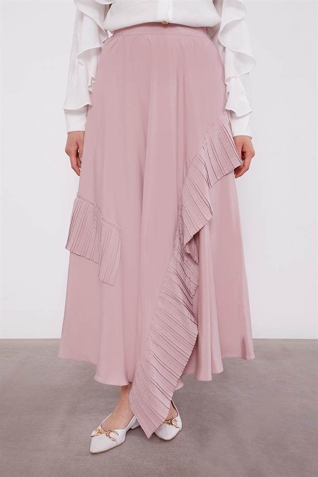 Pudra Pilise Detaylı Etek