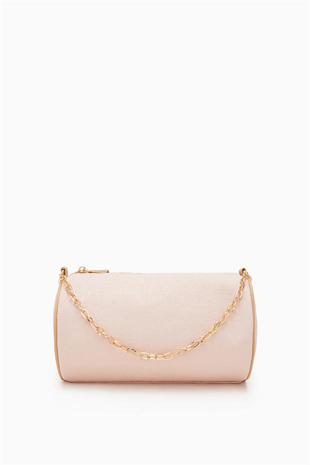 Pudra Baskılı Silindir Model El Çantası