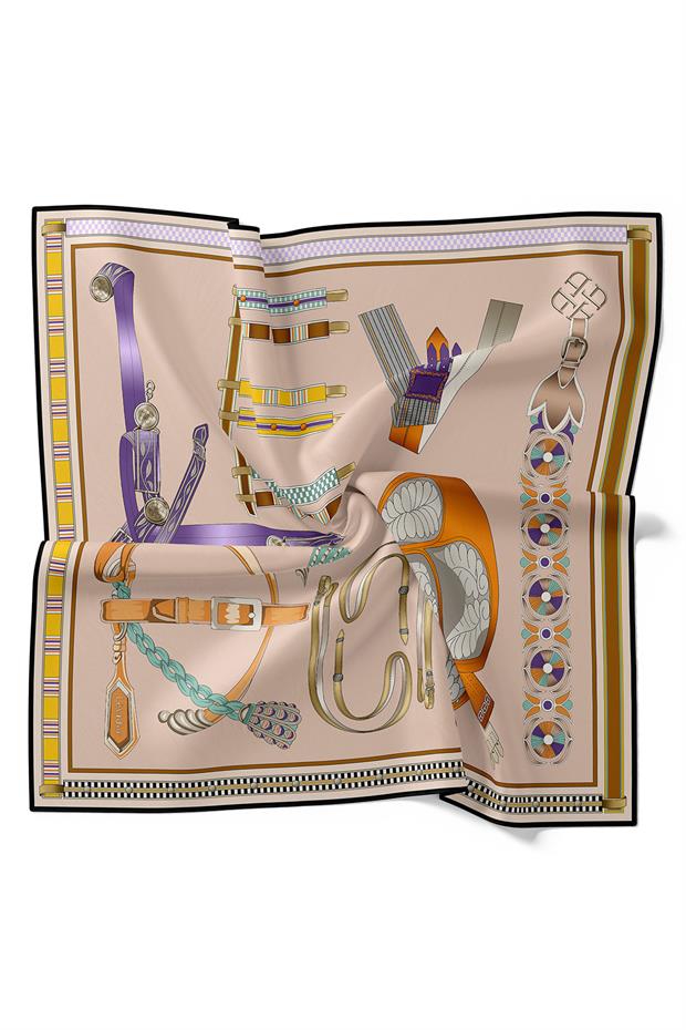 Pudra Twill İpek Eşarp Lunera Koleksiyonu