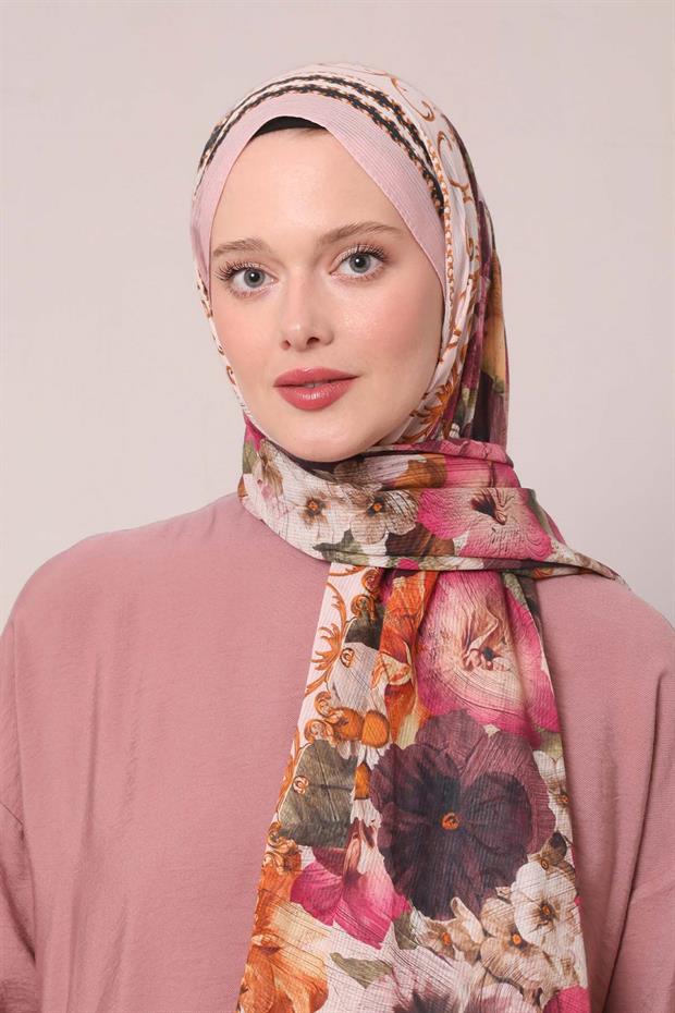 Pudra Varak Desen Pamuk Şal