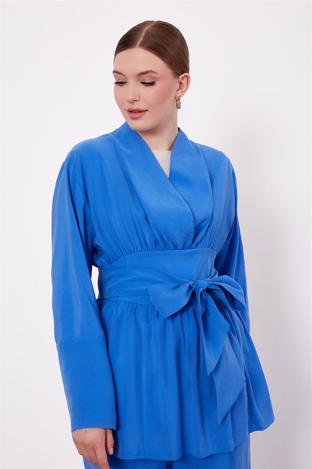 Saks Belden Kuşaklı İkili Takım