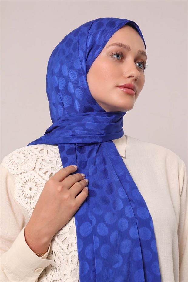 Saks Benek Desenli Jakar Capri Şal