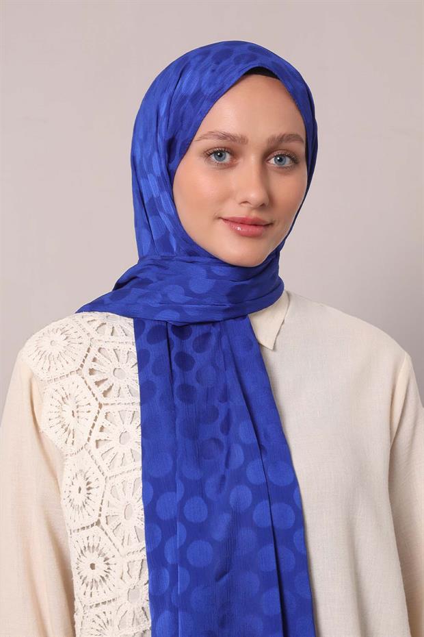 Saks Benek Desenli Jakar Capri Şal