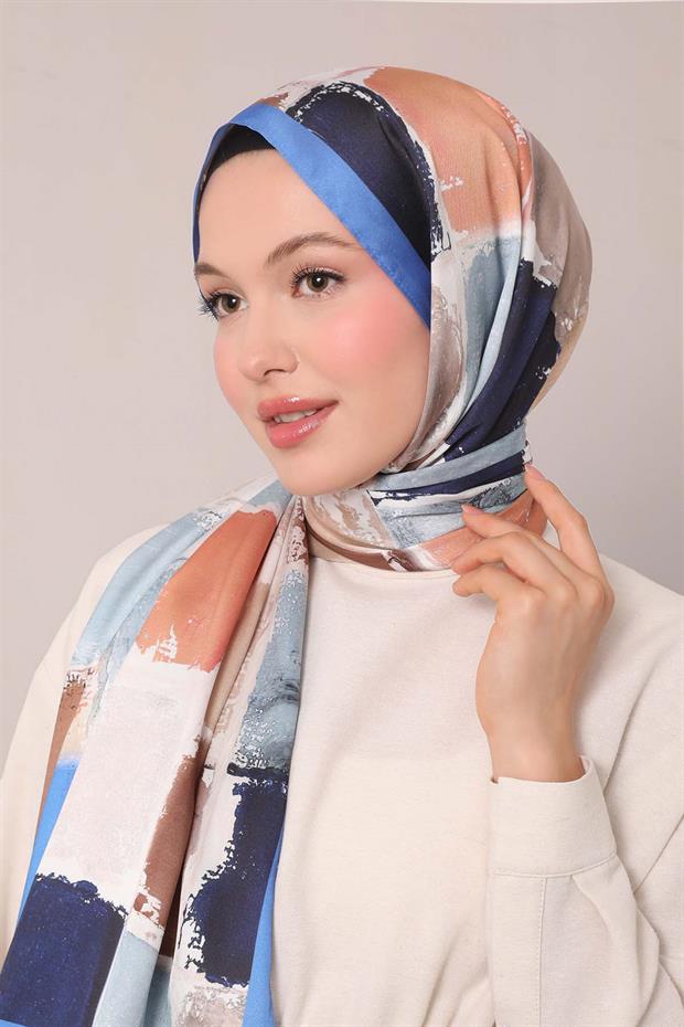 Saks Dama Desen Twill Şal