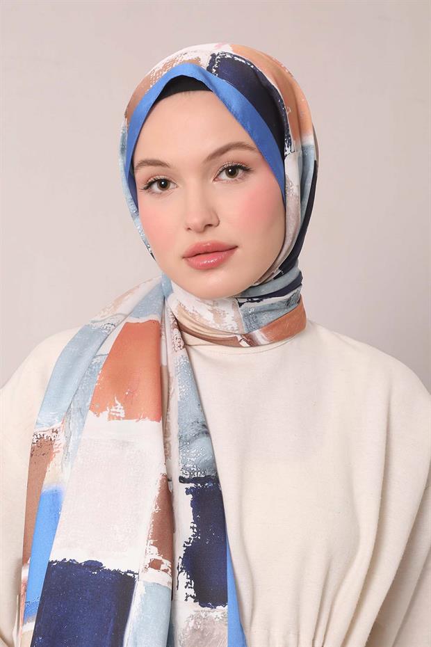 Saks Dama Desen Twill Şal