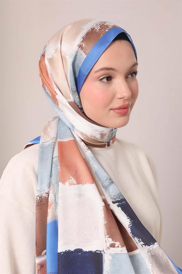 Saks Dama Desen Twill Şal