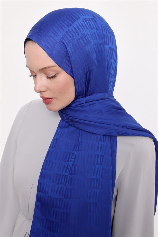 Saks Damla Desen Blue Jakar Şal