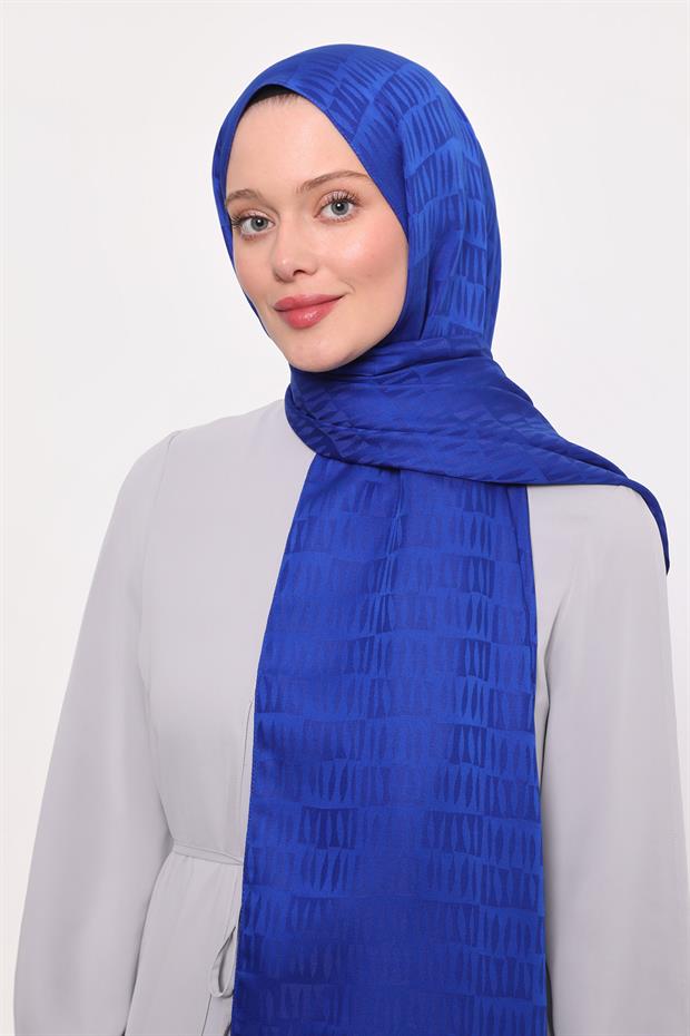 Saks Damla Desen Blue Jakar Şal