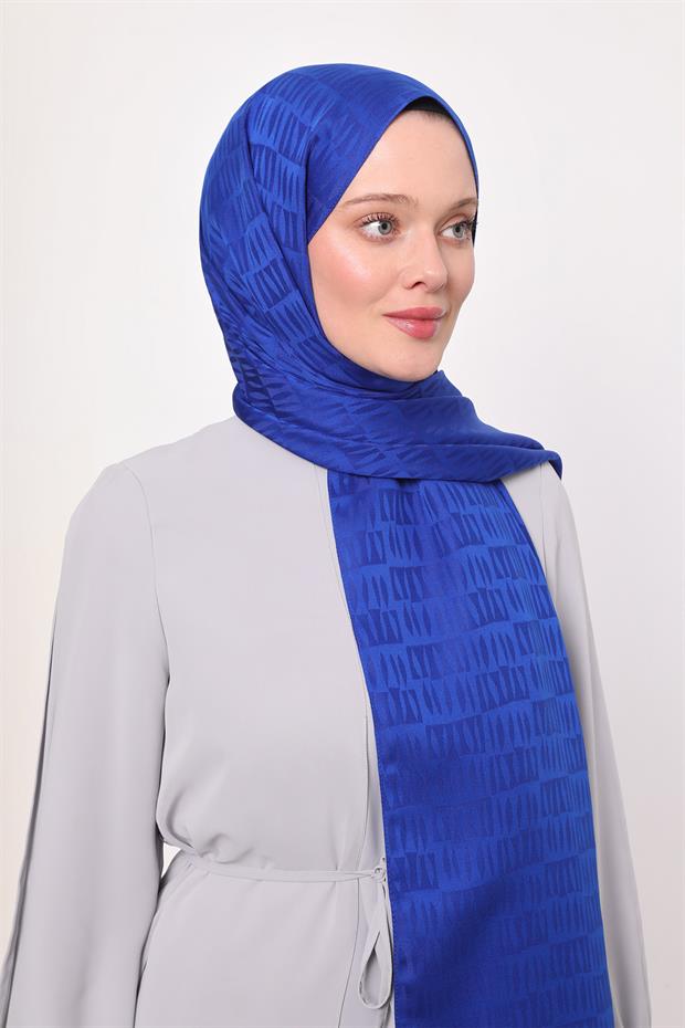 Saks Damla Desen Blue Jakar Şal