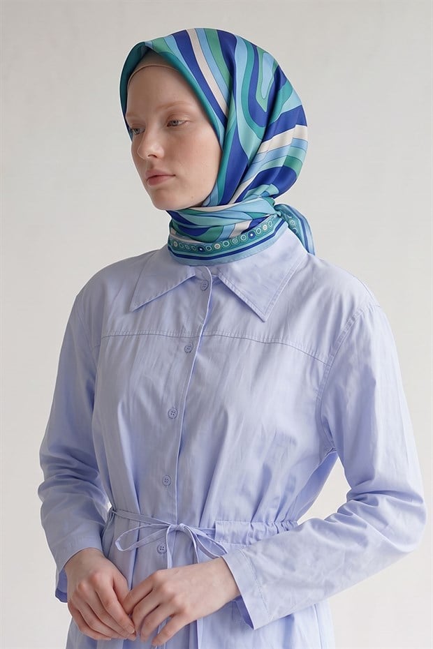 Saks Döngü Desen Marvella Eşarp