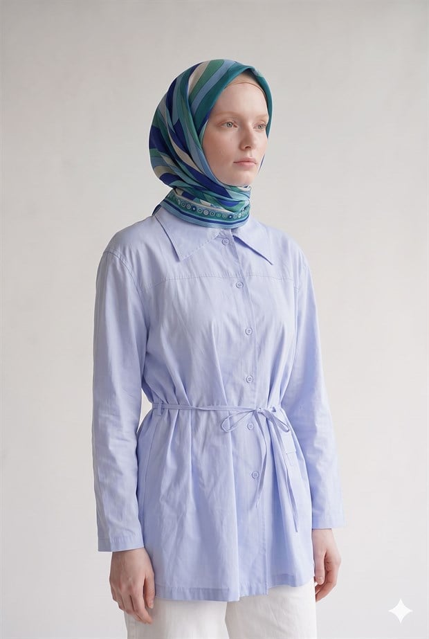 Saks Döngü Desen Marvella Eşarp