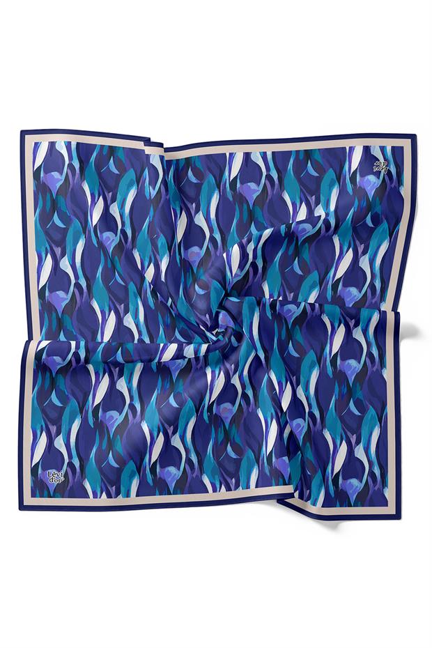 Saks Ebruli Desen Twill İpek Eşarp