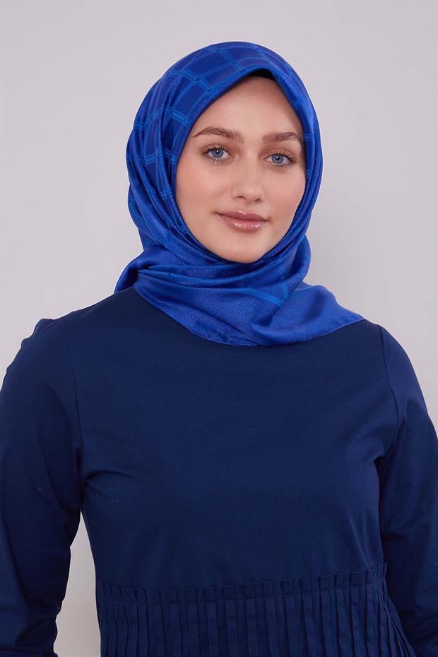 Saks Geometrik Kristal Jakar Eşarp