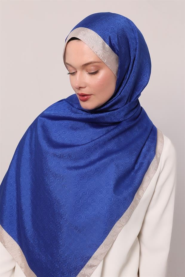 Saks Halka Desen Monogram Şal