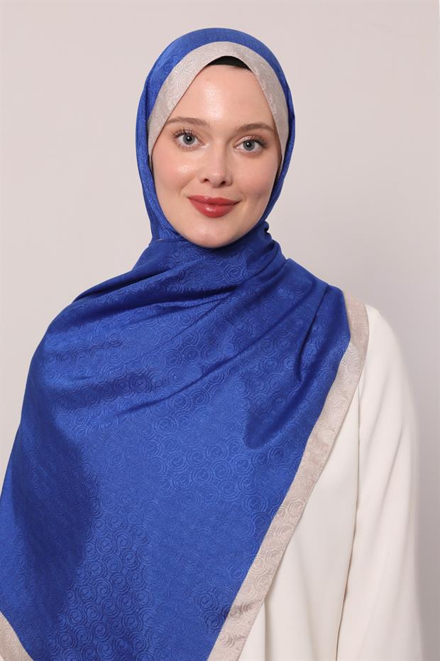 Saks Halka Desen Monogram Şal