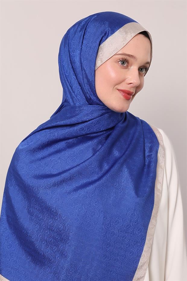 Saks Halka Desen Monogram Şal