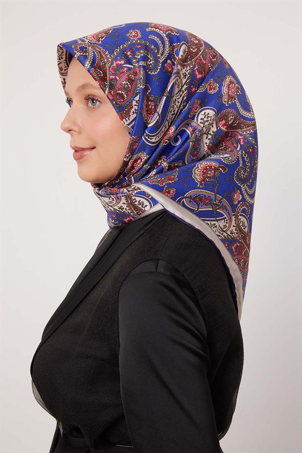 Saks Karışık Retro Twill İpek Eşarp