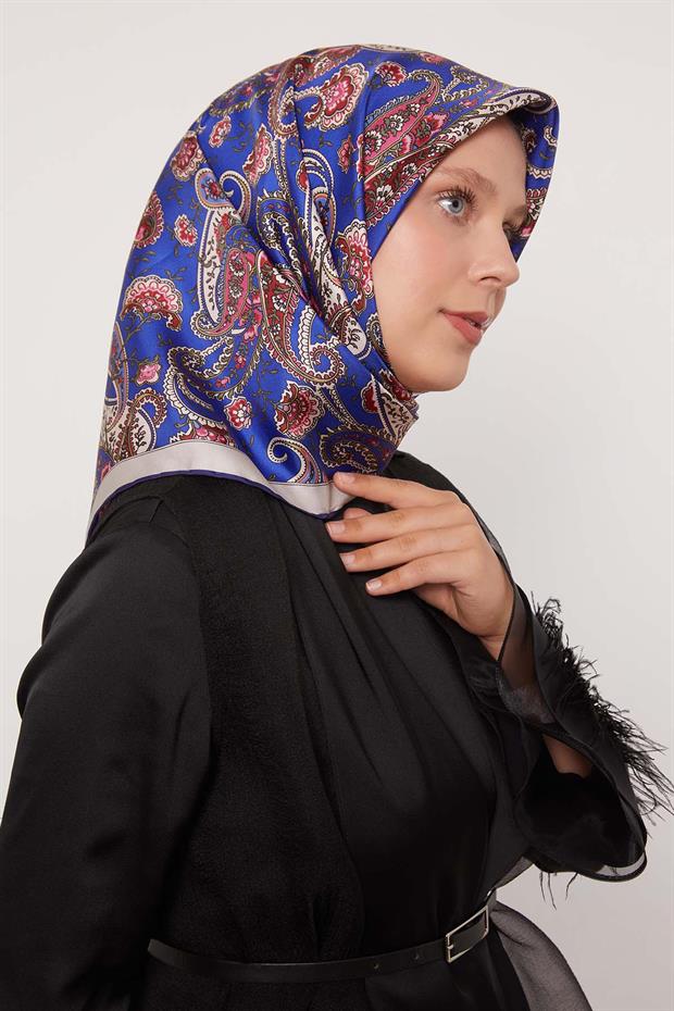 Saks Karışık Retro Twill İpek Eşarp